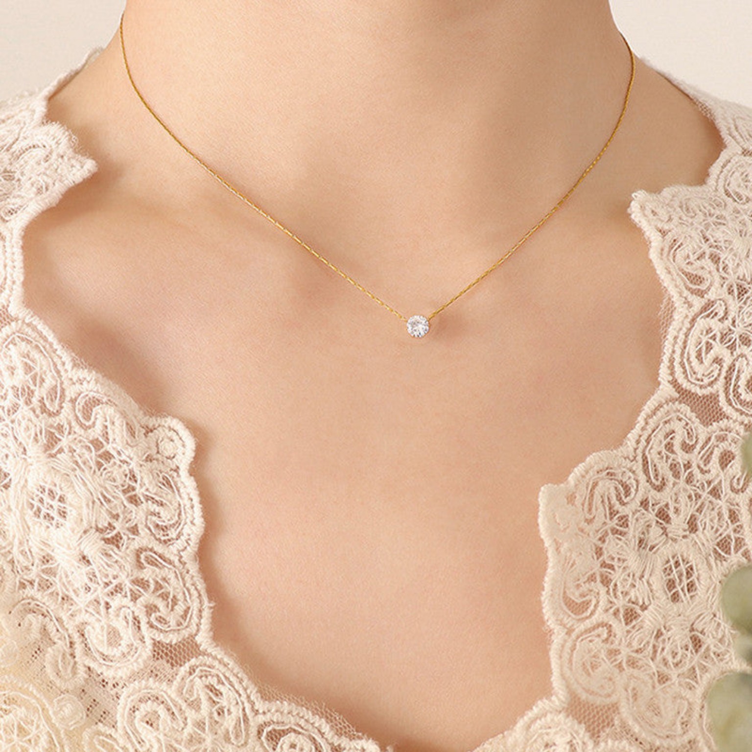 The Luna Solitaire Necklace - Image 2