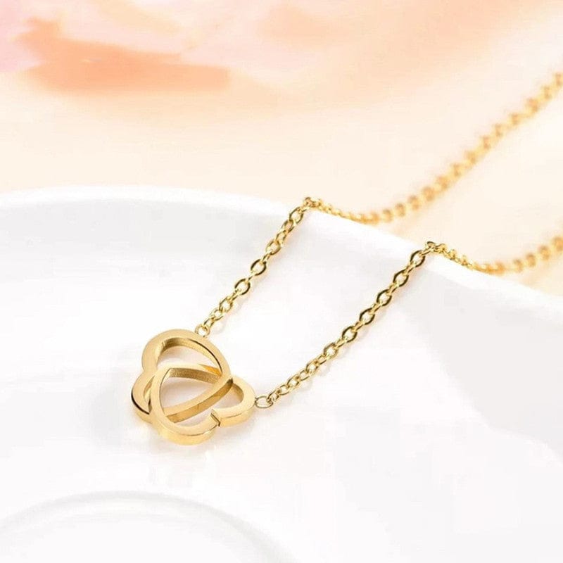The Eternelle Twin Heart Necklace 18k Gold Plated Stainless Steel - Image 2
