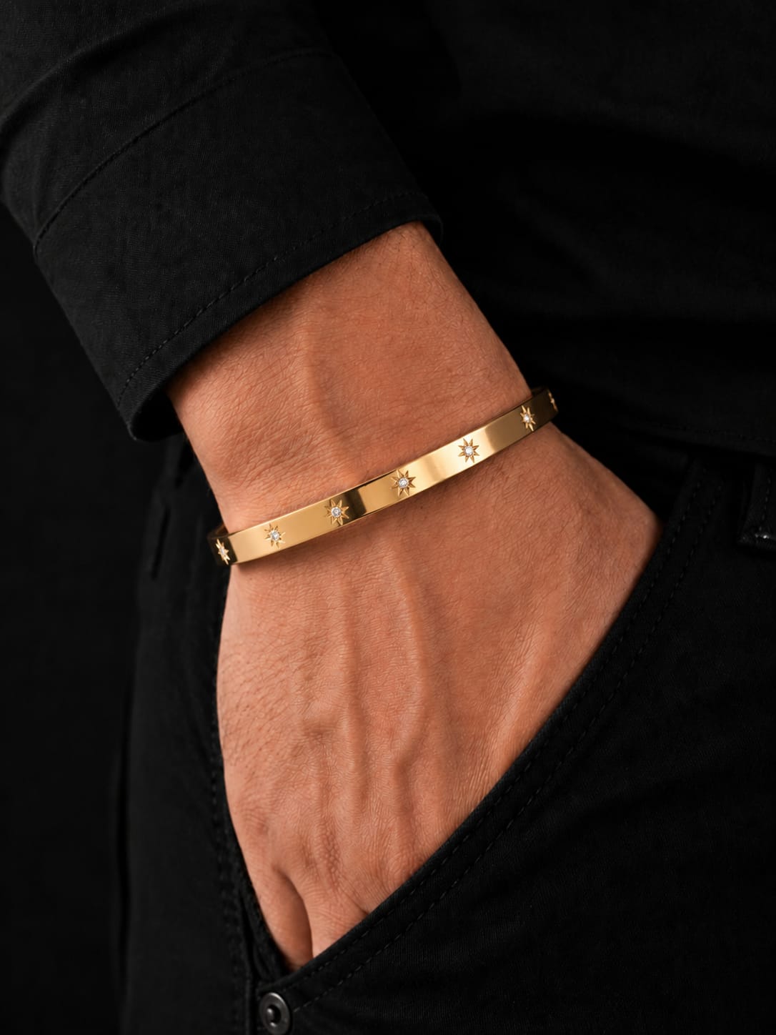 Rose Gold Celestial Star Studded Kada