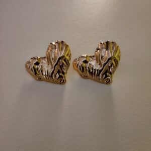 The Molten Heart Studs  Gold Tone Stainless Steel Anti-Tarnish Earrings for Wome