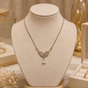 The Seraph Wing Necklace 18K Gold Plated Anti-Tarnish Wing CZ Pendant