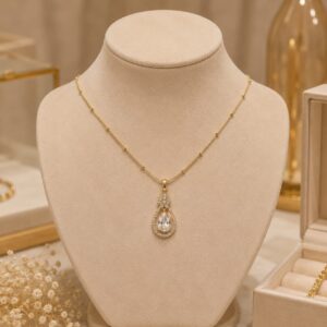 The Lumina Teardrop Necklace 18K Gold Plated Anti-Tarnish Teardrop CZ Pendant