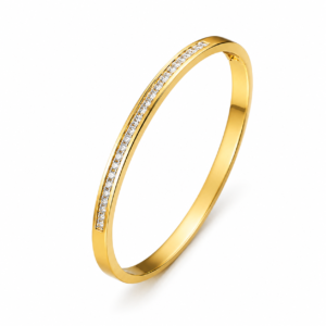 Golden Aura Diamond Bangle - Anti-Tarnish
