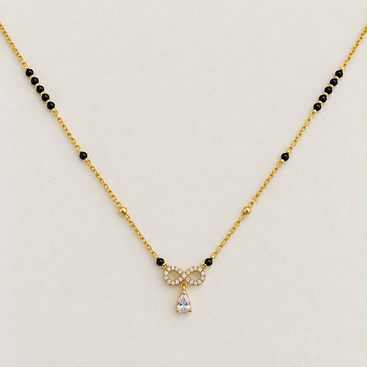 Anti-Tarnish Infinity Teardrop Mangalsutra