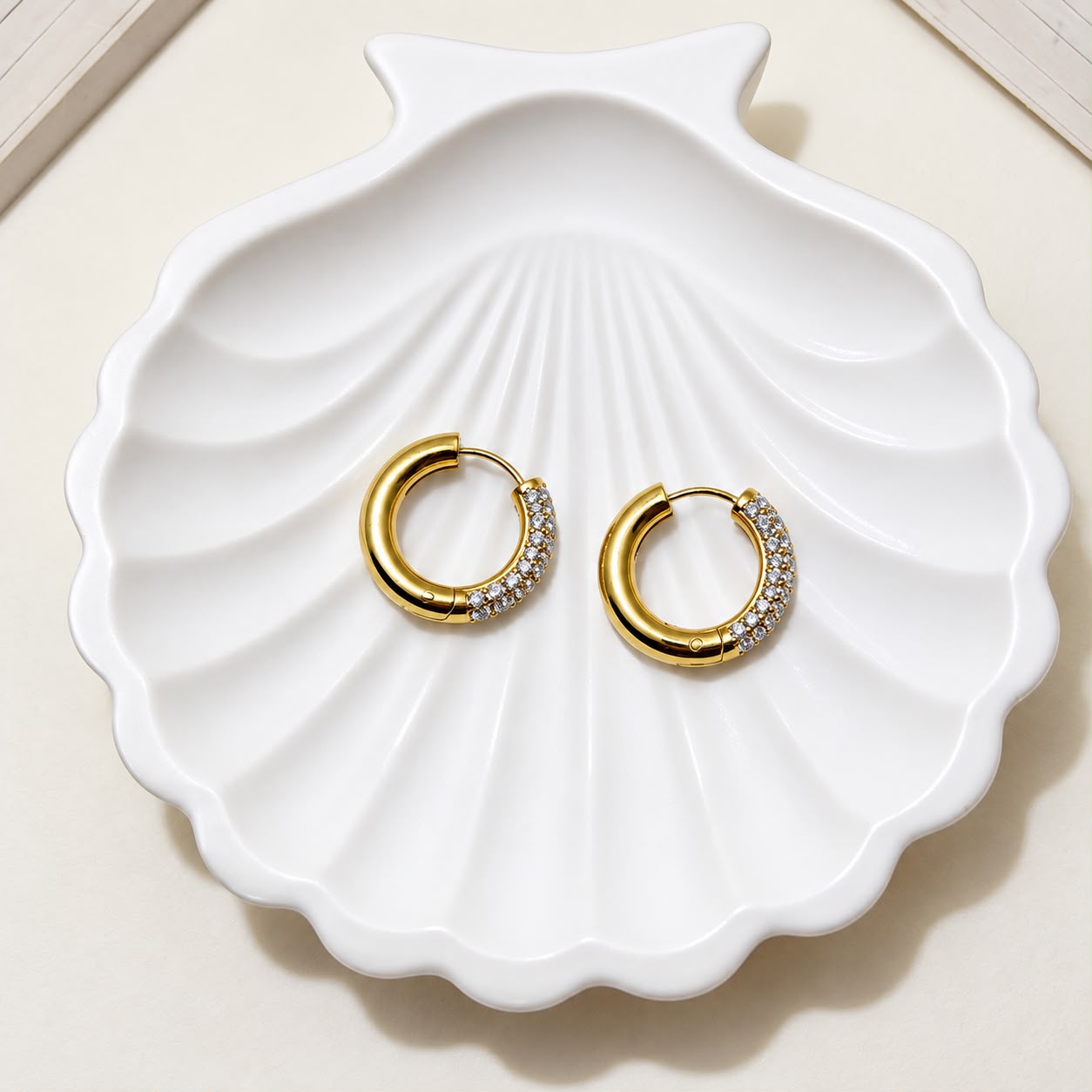 The Lumière Half-Diamond Hoops