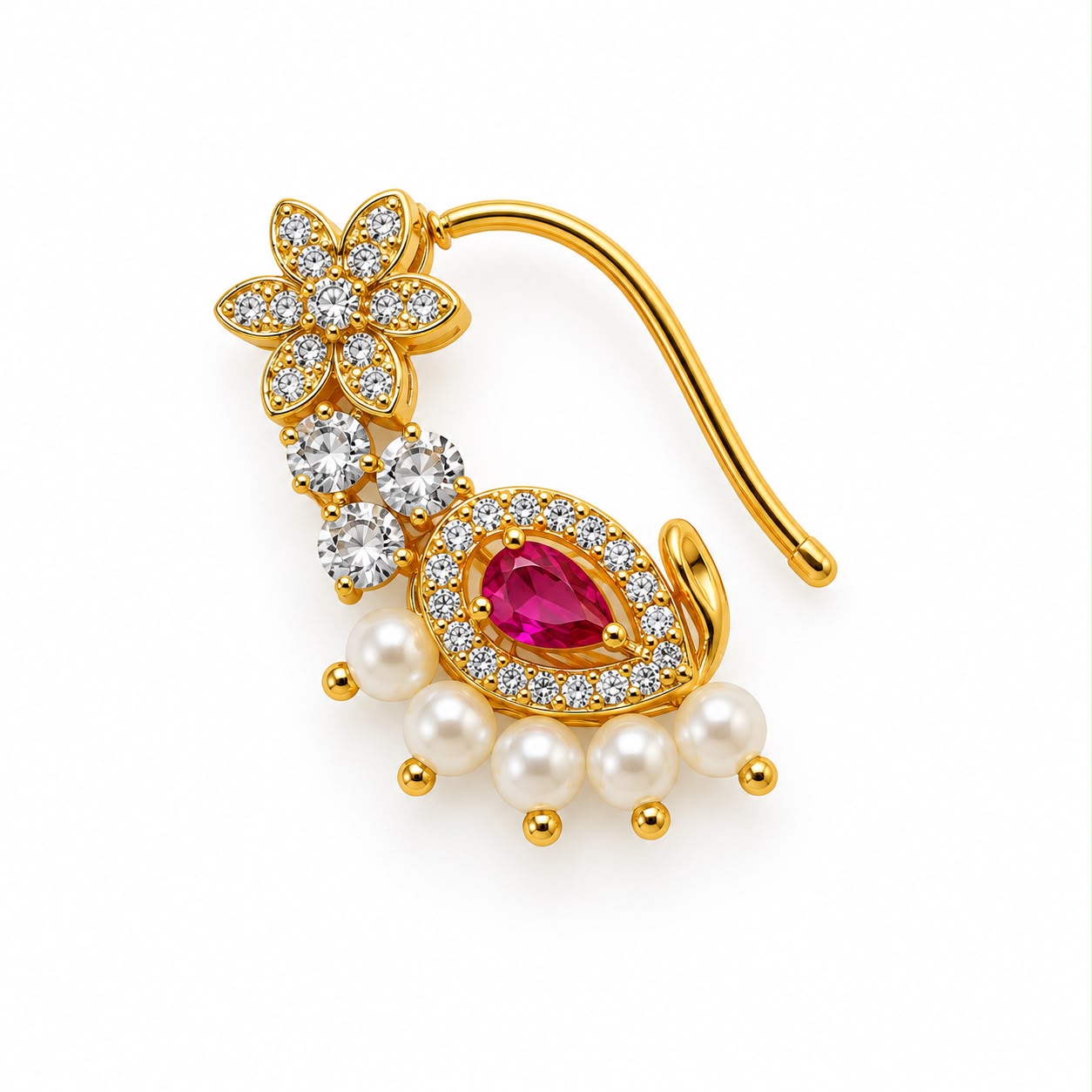 Premium Bridal Ruby Moti Nath