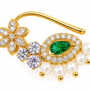 Premium Bridal Emerald Moti Nath
